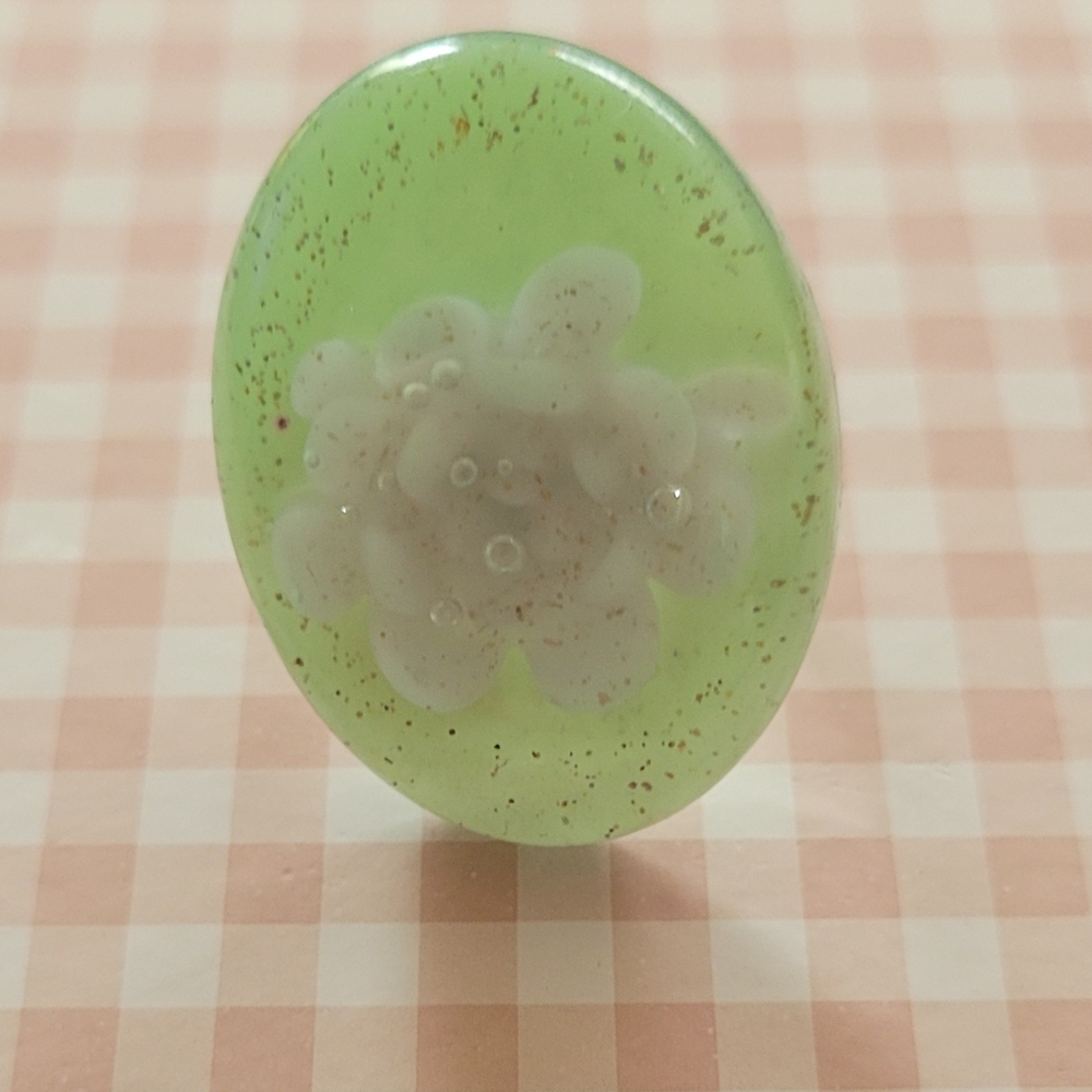 Green And White Succulent Ring